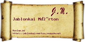 Jablonkai Márton névjegykártya