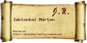 Jablonkai Márton névjegykártya