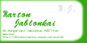 marton jablonkai business card